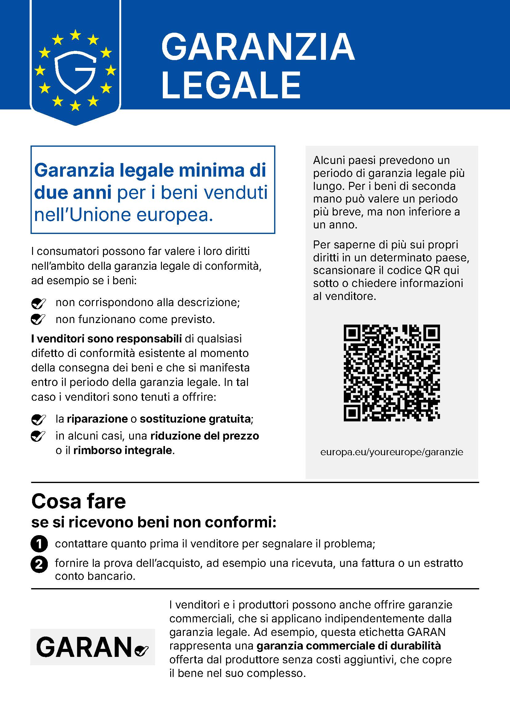 Avviso Garanzia Legale